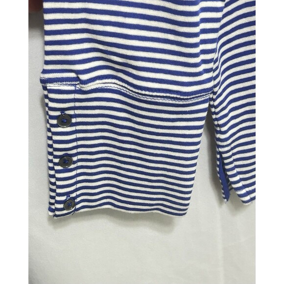 Talbots Womens 2X Longsleeve Blue Striped Button Accent Cuffs Top NWT - Picture 8 of 10